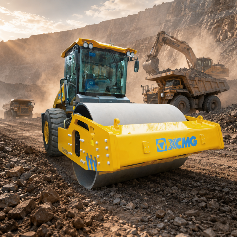 XS225H 22 Ton Single Drum Vibratory Road Roller | Shangchai Engine Soil Compactor for Highway Construction
